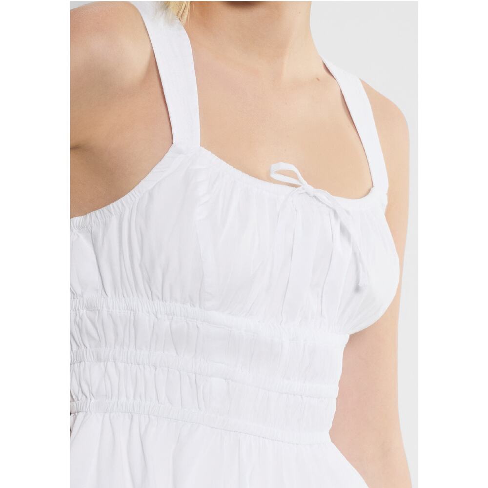 Aritzia Sunday Best Women's Martine Admiral Poplin Mini Dress Bohemian White 2XS - Picture 3 of 16